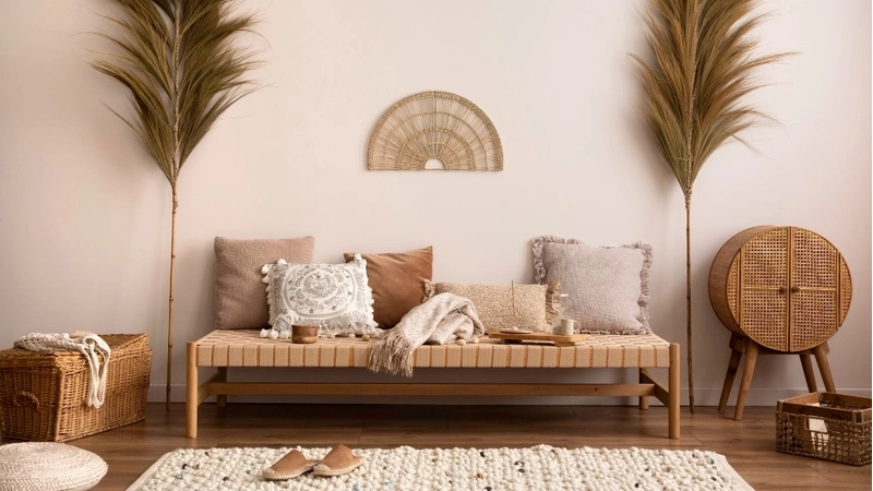 Salon w stylu boho - Inspiracje - 0.webp