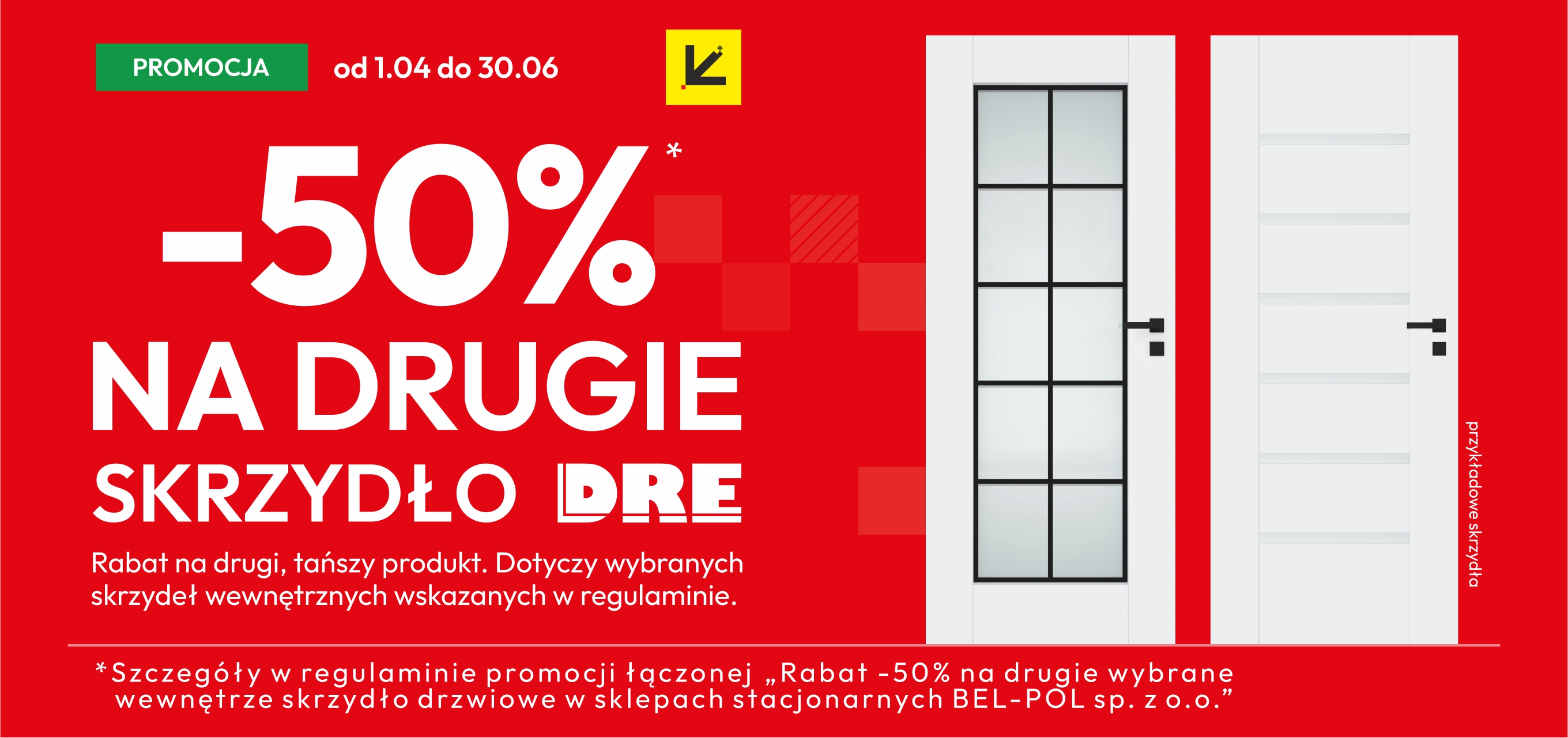 -50% na drugie skrzydło drzwi DRE