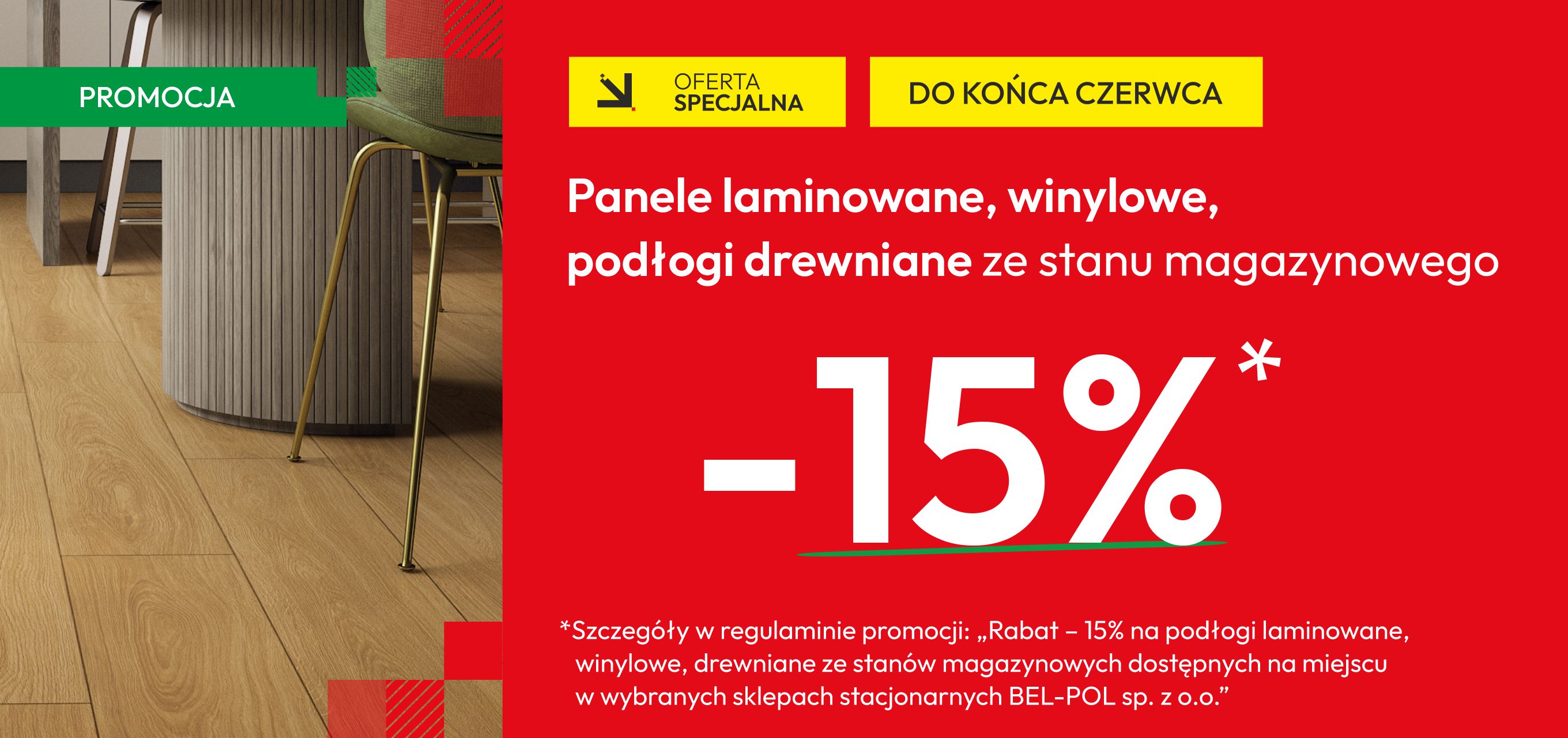 Promocja -15% na panele i podłogi ze stanu magazynowego