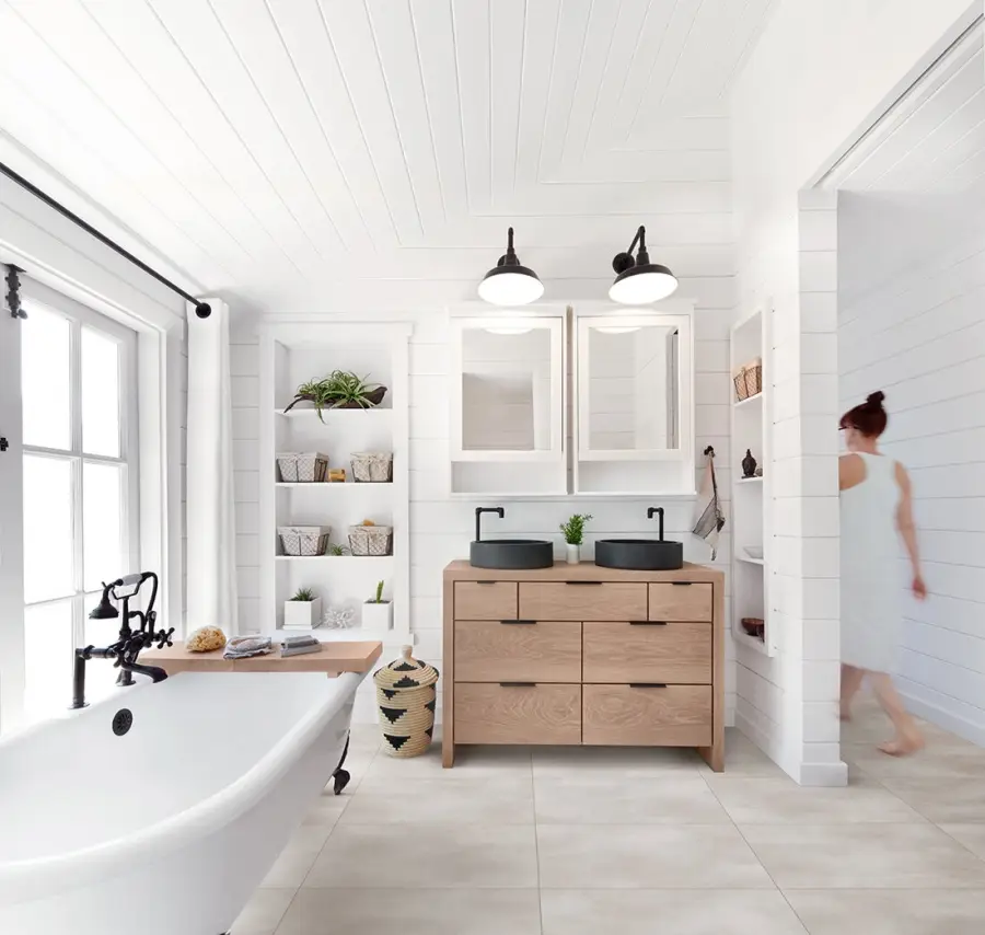 panel winylowe lvt do łazienki o wzorze kamienia