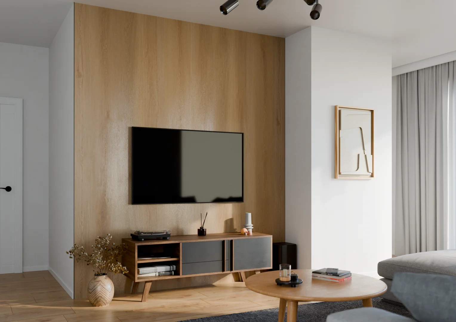 Panele ścienne Modee na ścianie telewizyjnej