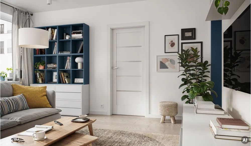 Drzwi przylgowe Porta Verte Home G.4 w pokoju dziennym