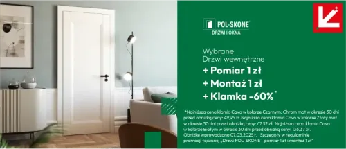 Drzwi POL-SKONE + pomiar 1 zł + montaż 1 zł + klamka -60