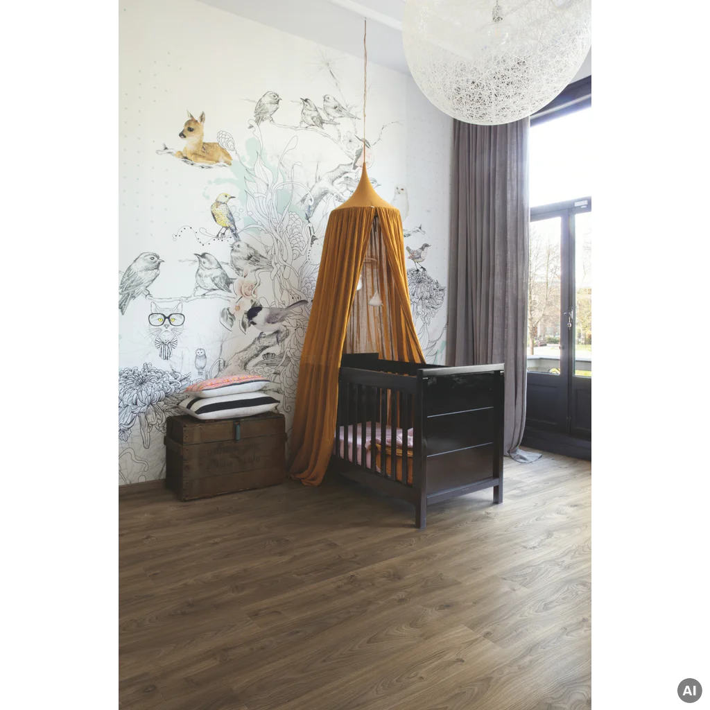 Panele Winylowe LVT Dąb Wiejski Ciemnobrązowy BAGP40027 Klasa 33 2.5 mm TAK, Podłoga winylowa, Balance Glue Plus, Quick-Step Unilin