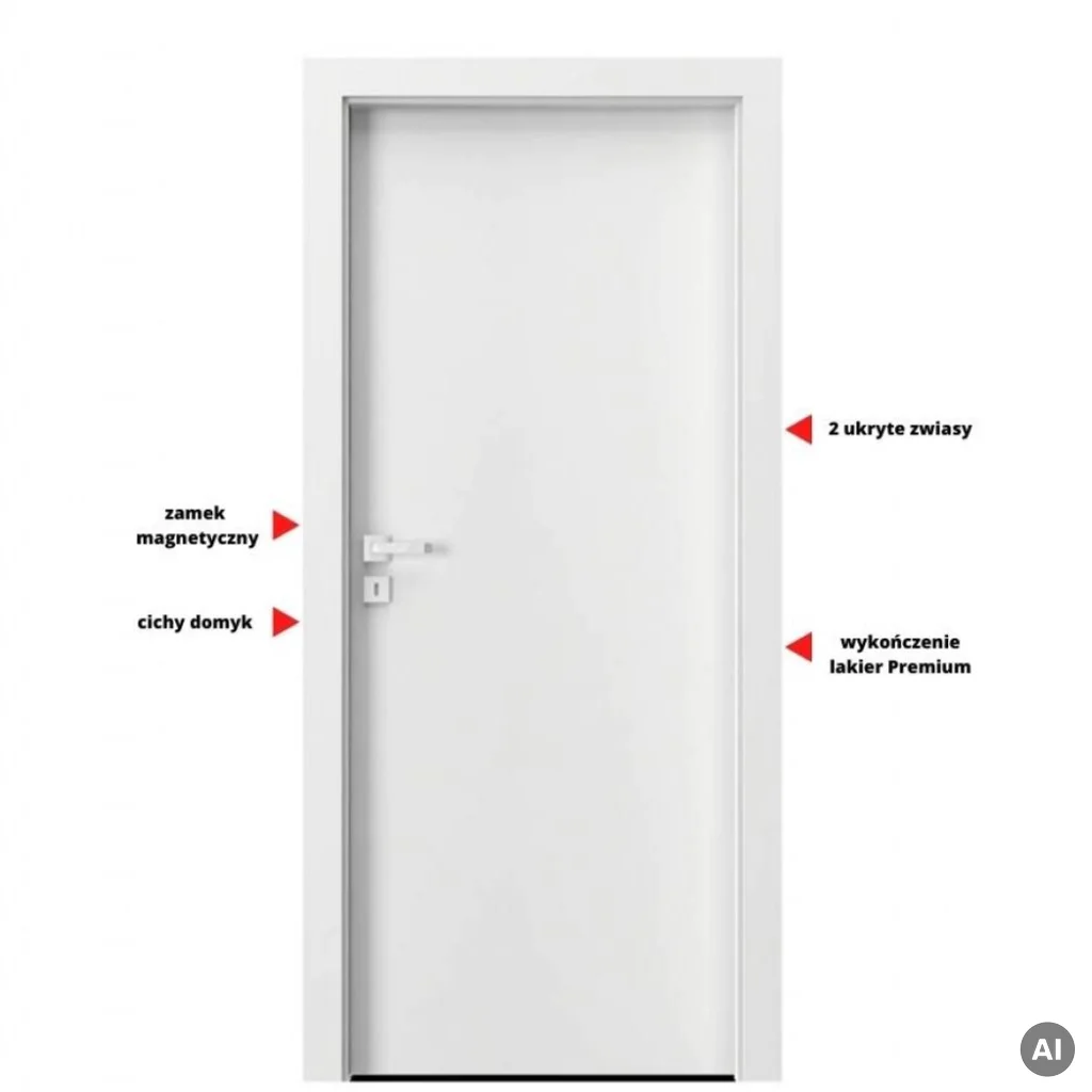 Drzwi Porta VECTOR Premium T Prawe 80cm bezprzylgowe, SPAPMT0P08UBI0A7U0H000, Drzwi wewnętrzne, PORTA VECTOR PREMIUM, PORTA