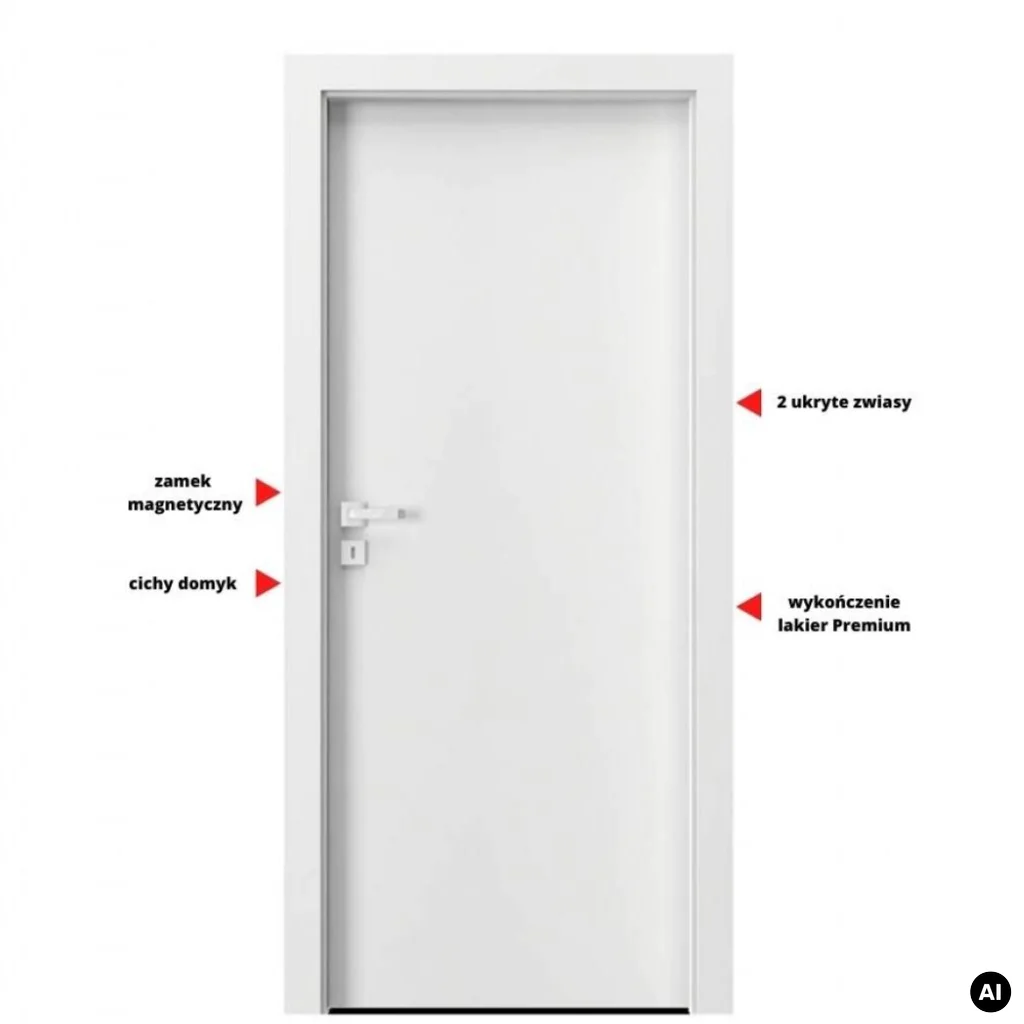 Drzwi Porta VECTOR Premium T Prawe 80cm bezprzylgowe, SPAPMT0P08UBI0A7U0H000, Drzwi wewnętrzne, PORTA VECTOR PREMIUM, PORTA