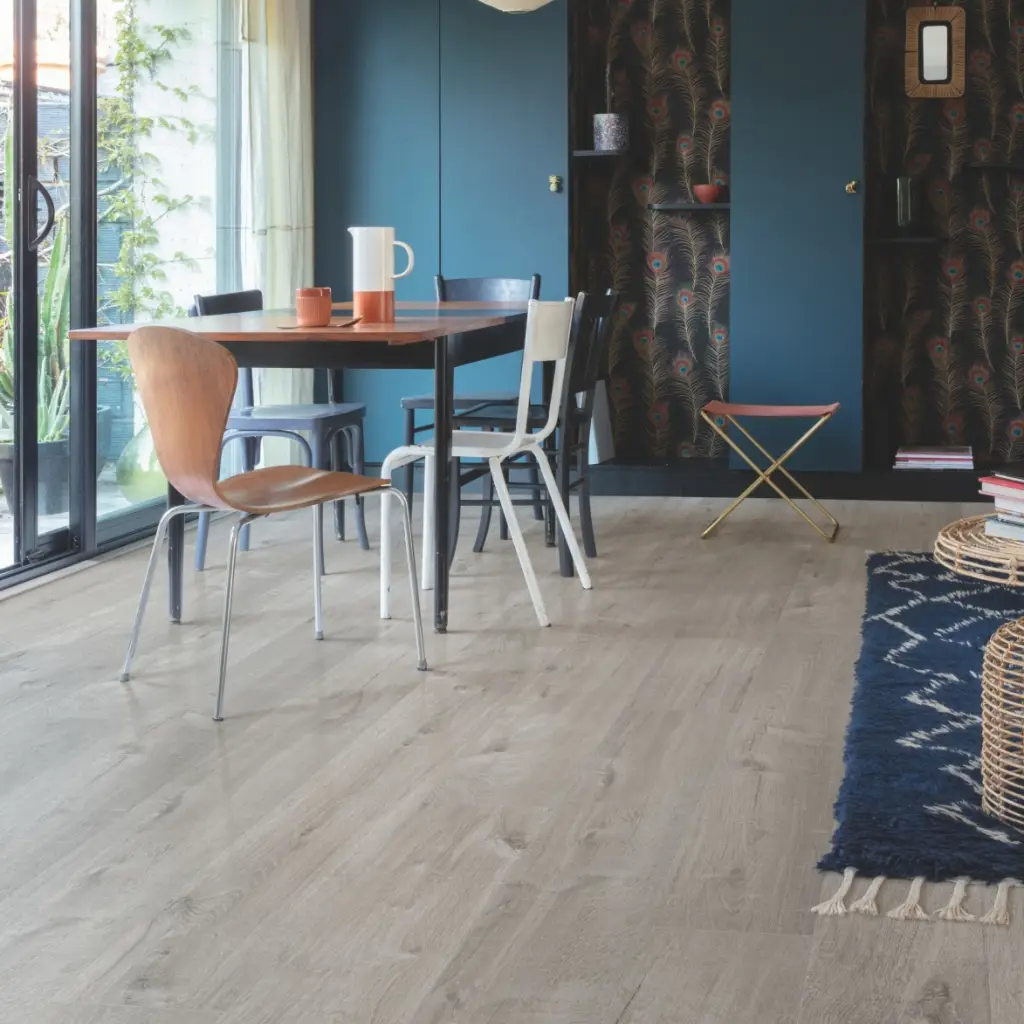 Panele Winylowe LVT Dąb Bawełniany Przytulny Szart PUCP40202 Klasa 33 4.5 mm, Podłoga winylowa, Pulse Click Plus, Quick-Step Unilin