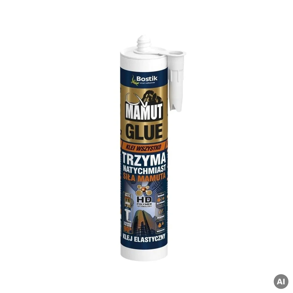 Klej montażowy uniwersalny do listew Mamut Glue Biały 290ml 117586, Klej montażowy uniwersalny, Kleje, Bostik