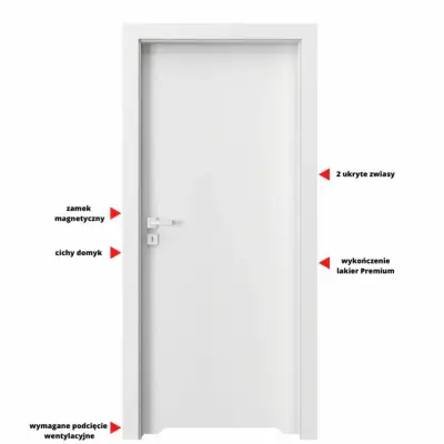 Drzwi Porta VECTOR Premium T WC Lewe 80cm bezprzylgowe, SPAPMT0L08UBIWAYU0H000