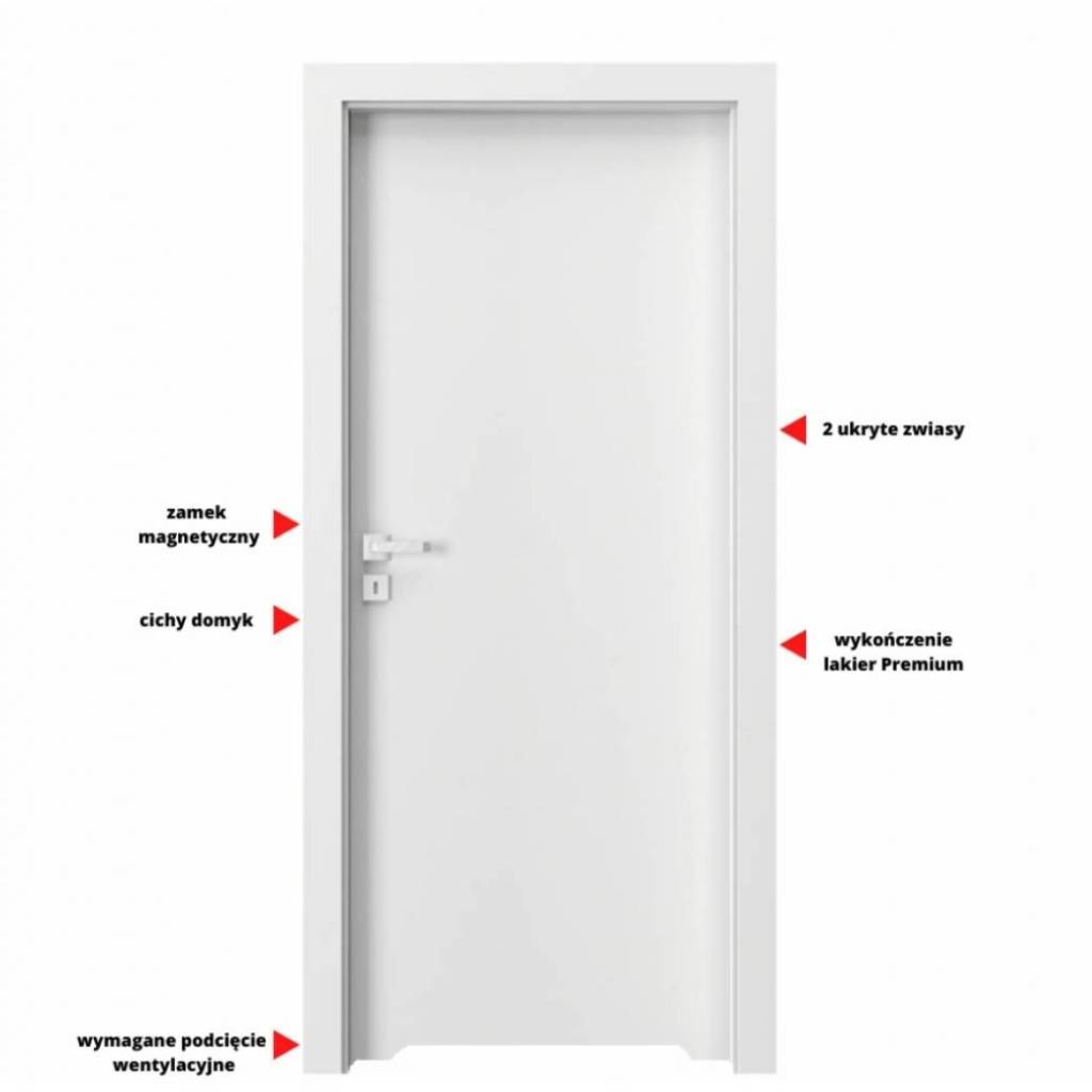 Drzwi wewnętrzne  Drzwi Porta VECTOR Premium T WC Prawe 80cm bezprzylgowe