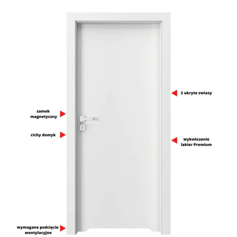 Drzwi Porta VECTOR Premium T WC Prawe 80cm bezprzylgowe, SPA