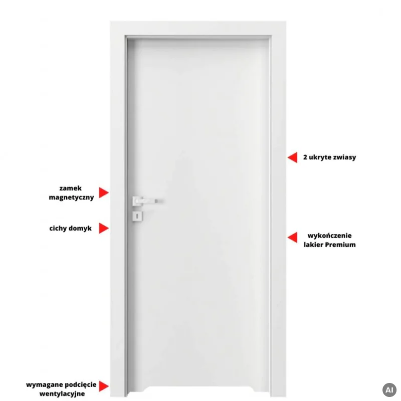 Drzwi Porta VECTOR Premium T WC Prawe 80cm bezprzylgowe, SPA