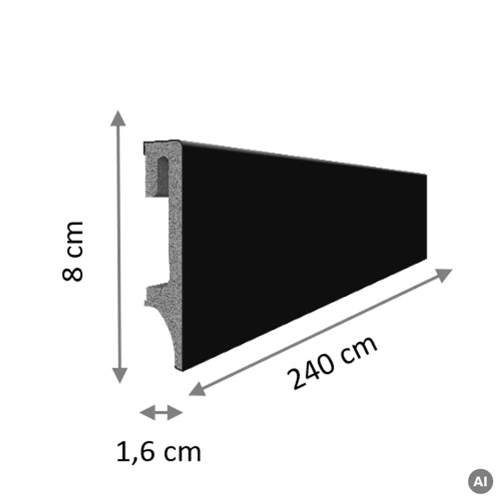 Listwa Espumo 206 Czarna 2,4 m, 206 ESP206 2.4, Listwy przypodłogowe, Espumo, VOX