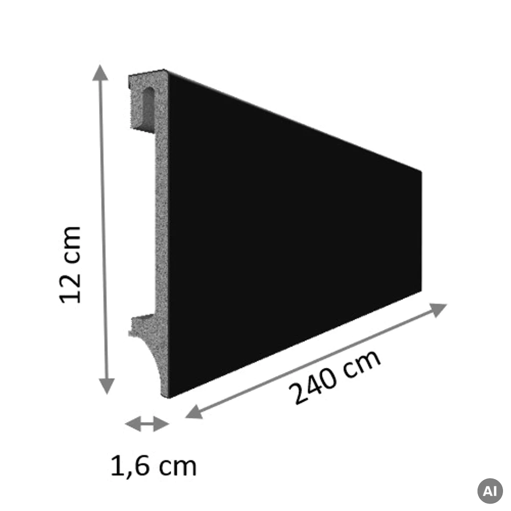 Listwa Espumo 506 Czarna 2,4 m, 506 ESP506 2.4, Listwy przypodłogowe, Espumo, VOX