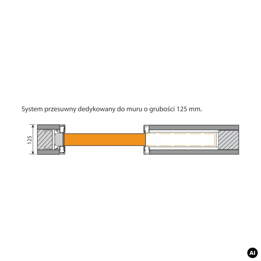System Przesuwny Kaseta bezościeżnicowa Porta 90cm, MM0KASREGB01PN90STD125, System przesuwny, System przesuwny, PORTA