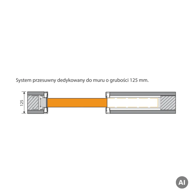 System Przesuwny Kaseta bezościeżnicowa Porta 90cm, MM0KAS