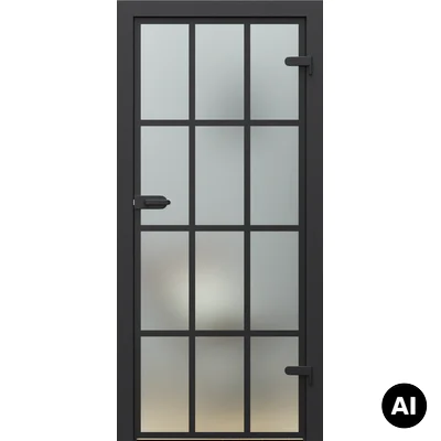 Drzwi Porta GLASS szyba matowa z malowanymi szprosami
