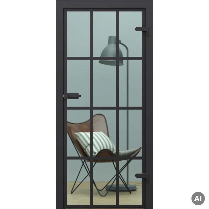 Drzwi Porta GLASS szyba przezroczysta z malowanymi szprosami