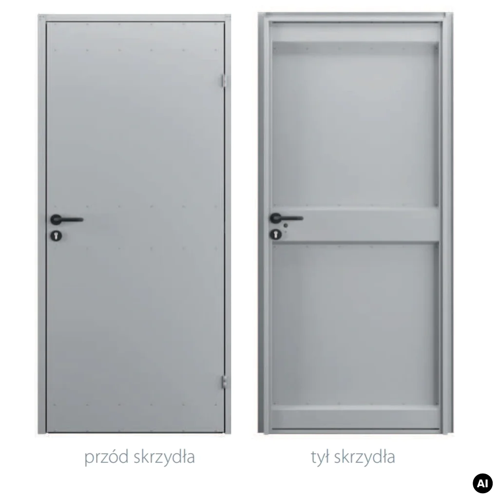 Drzwi uniwersalne metalowe Porta 80 pełne, DNWPL1MU080000SP2K0000, Drzwi uniwersalne, Drzwi do pom.gospodarczych i kom. lok., PORTA