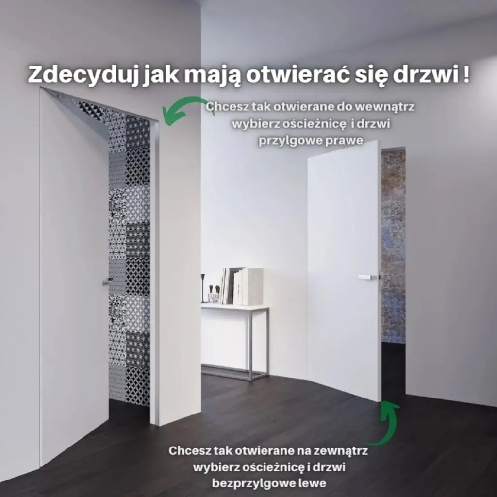 Drzwi Sara Eco 2 bezprzylgowe ukryte lewe 80 cm plaster miodu, DRE 400010027, Drzwi wewnętrzne, Sara Eco 2, DRE