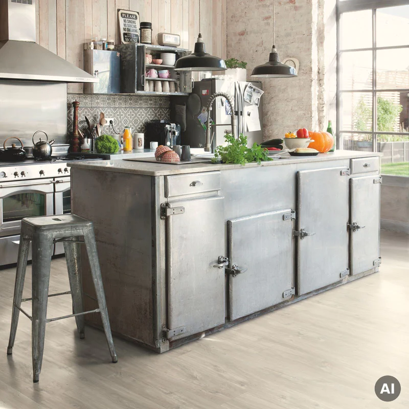 Panele Winylowe SPC LVT Dąb Canyon szary ze śladami cięci