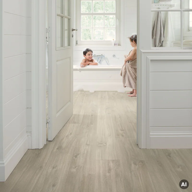 Panele Winylowe SPC LVT Dąb Canyon szary ze śladami cięci