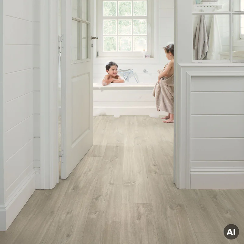 Panele Winylowe SPC LVT Dąb Canyon szary ze śladami cięci