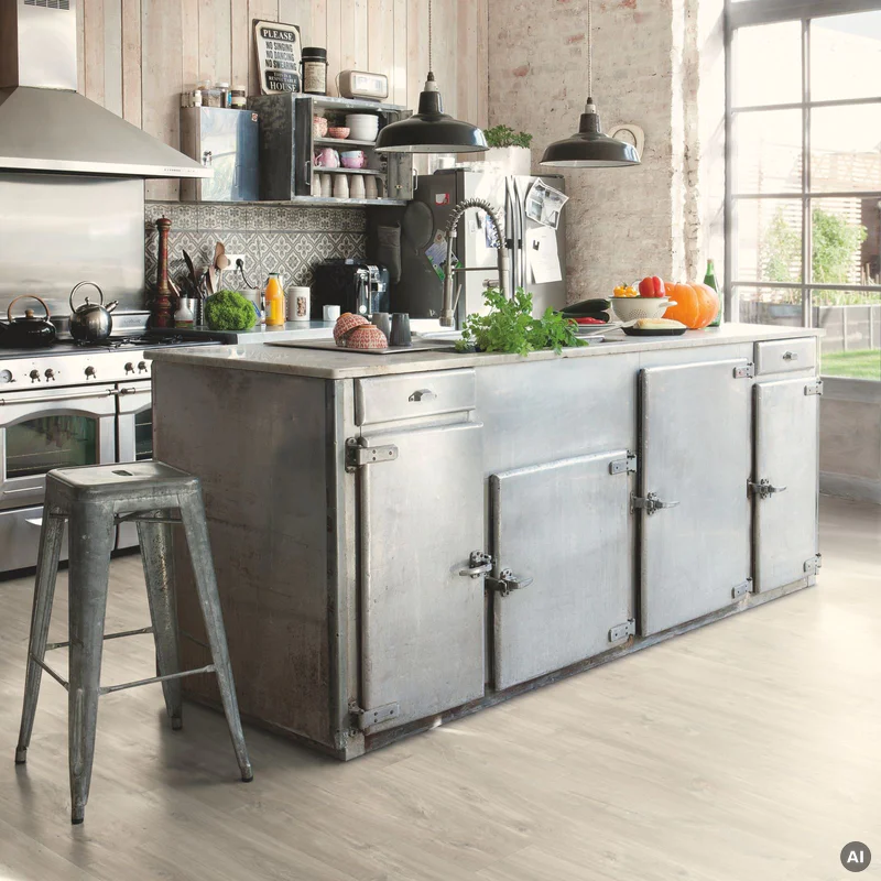 Panele Winylowe SPC LVT Dąb Canyon szary ze śladami cięci