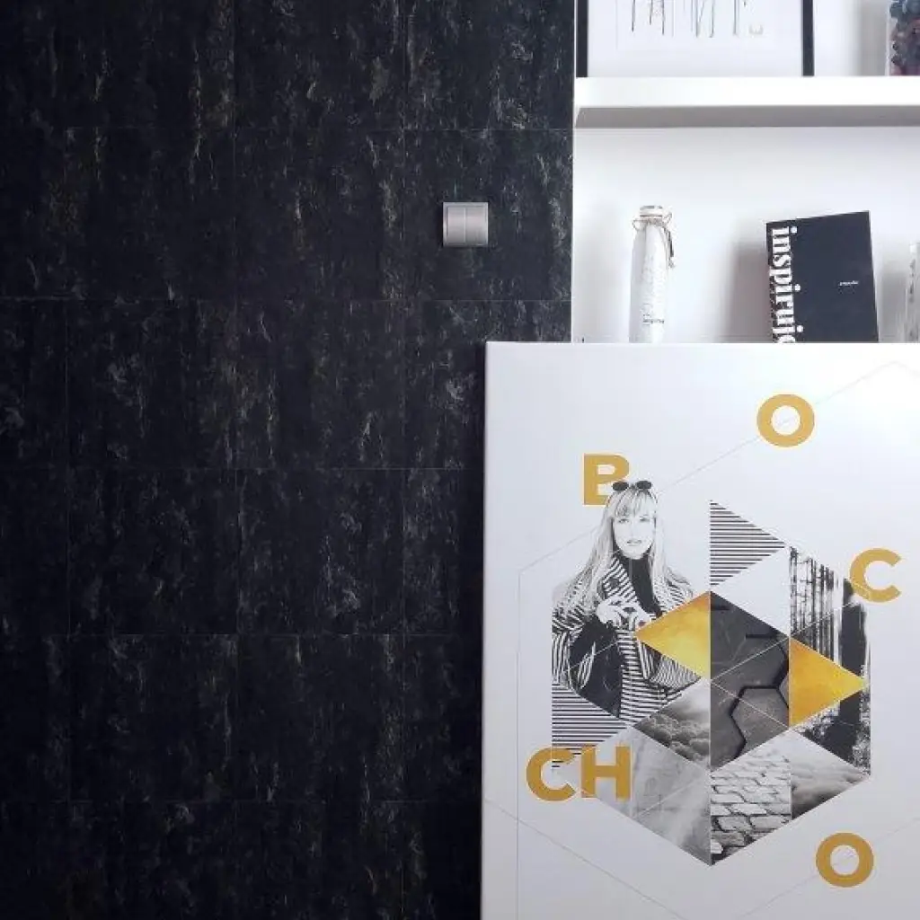 Panele Winylowe Samoprzylepne Kamień Łupek Czarny BZY616-6 1.8 mm, Panele winylowe, LVT Samoprzylepne 2STEPS, Boccho