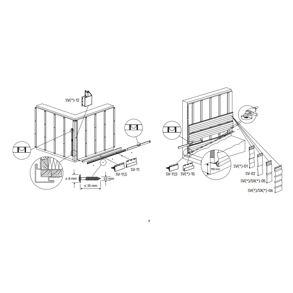 Panele zewnętrzne Fronto lamele Orzech 3028095, 3029950, Panele zewnętrzne, Fronto, Vilo