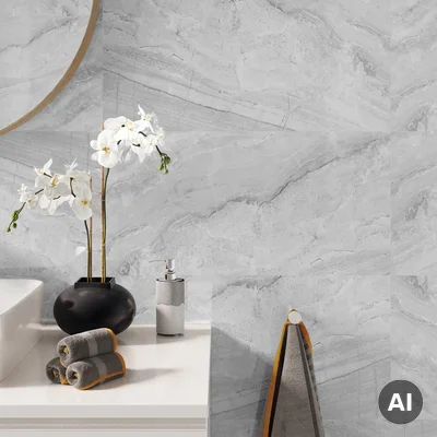 Panele ścienne Ash Grey 30x60 Marmur Kamień Szary Jasny Połysk 6053393