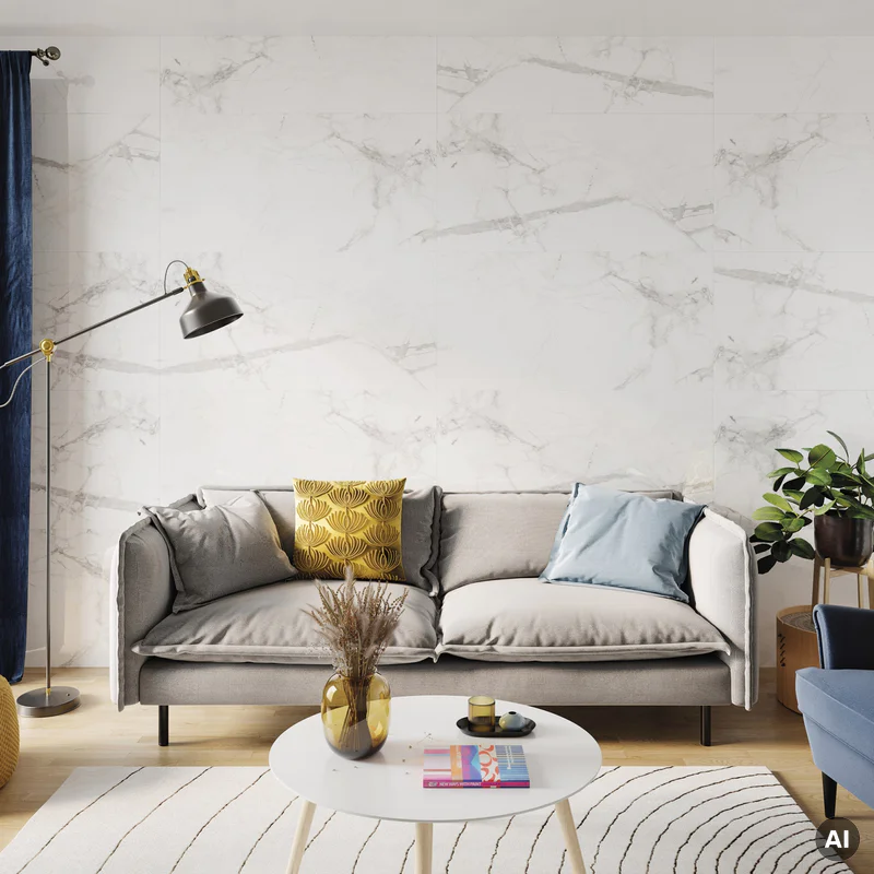 Panele ścienne Calacatta Snow 30x60 Marmur Biały Kamień M