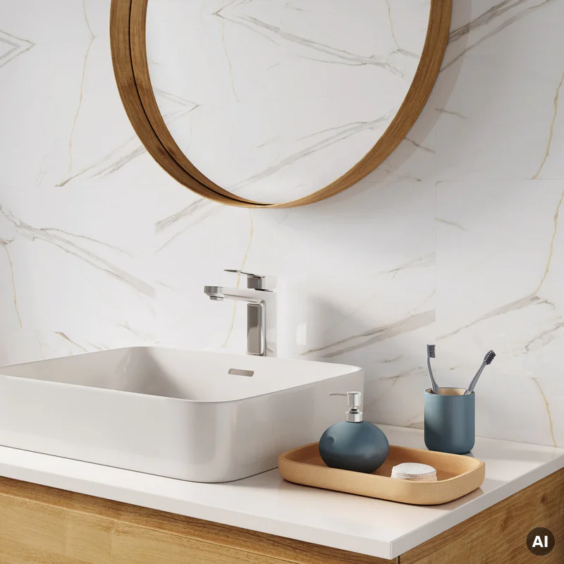 Panele ścienne Calacatta White 30x60 Marmur Biały Kamień