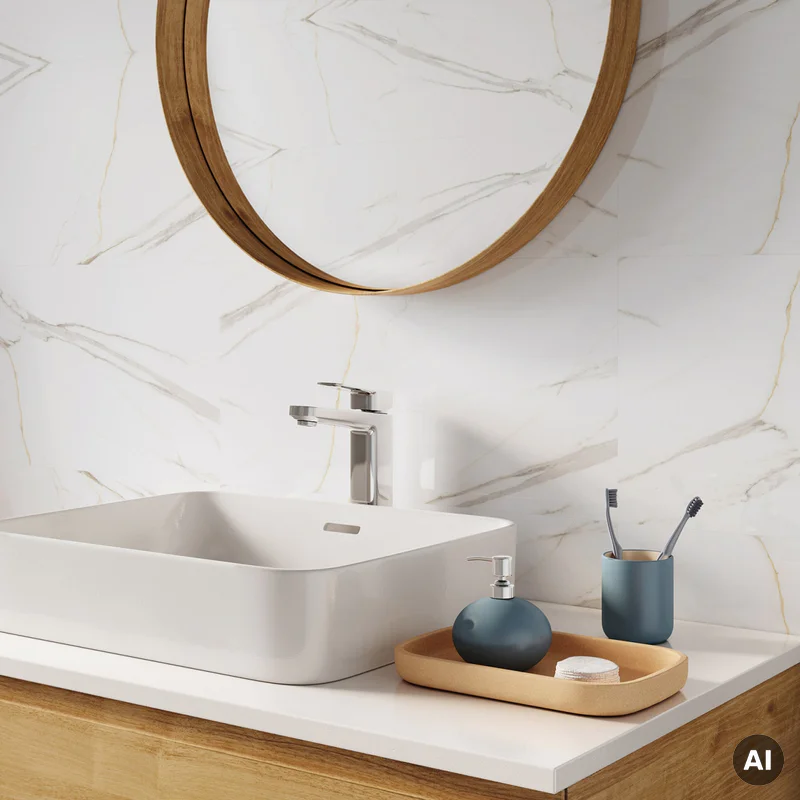 Panele ścienne Calacatta White 30x60 Marmur Biały Kamień