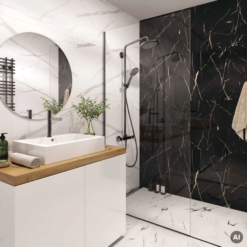 Panele ścienne Calacatta White 30x60 Marmur Biały Kamień