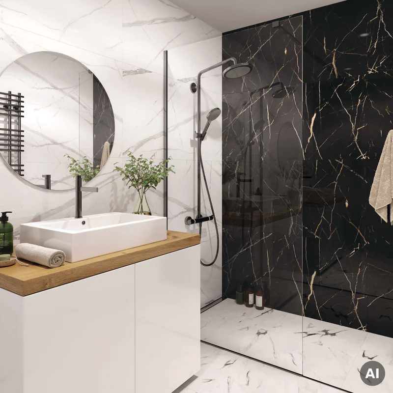 Panele ścienne Calacatta White 30x60 Marmur Biały Kamień