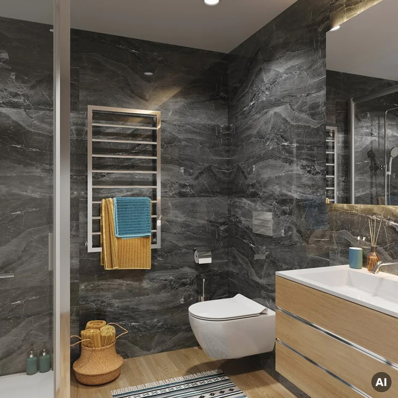 Panele ścienne Dark Stone 30x60 Kamień Szary Ciemny Połys