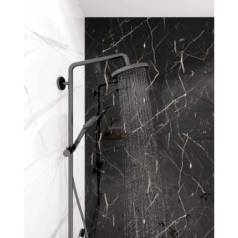 Panele ścienne Calacatta Black Marmur Czarny Złoty Połysk