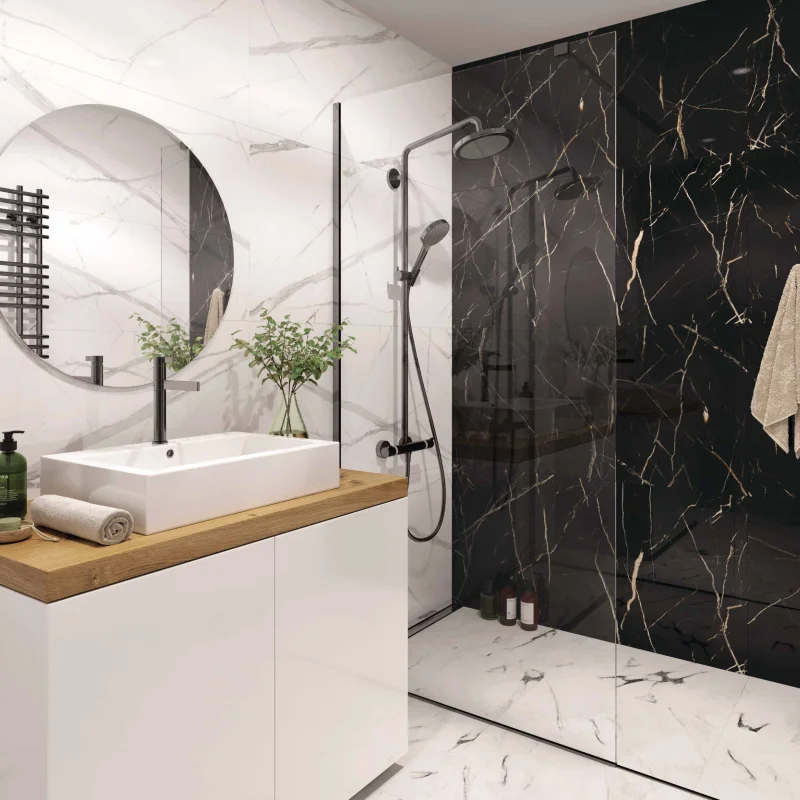 Panele ścienne Calacatta White Biały Marmur Połysk 120x60