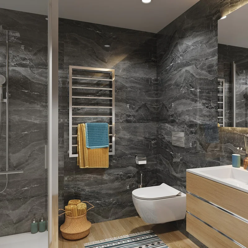 Panele ścienne Dark Stone Czarny Marmur Połysk 120x60 6053