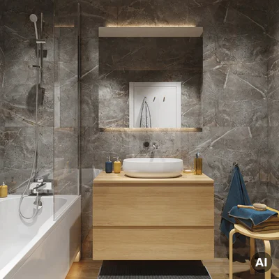Panele ścienne Marble Skin Marmur Beżowy Kamień Połysk 120x60 6055830