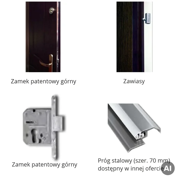 Drzwi Wejściowe Enter Prawe 80 cm Dąb Polski, 590228599647