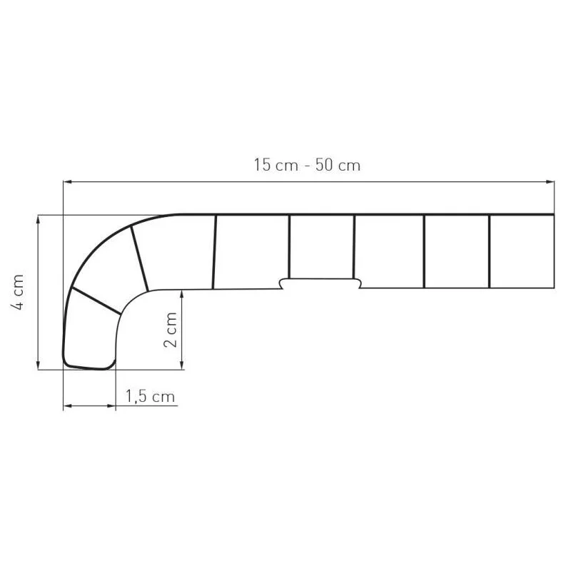 Parapet komorowy PCV Softline 150 mm Biały, 800.9016.150.01