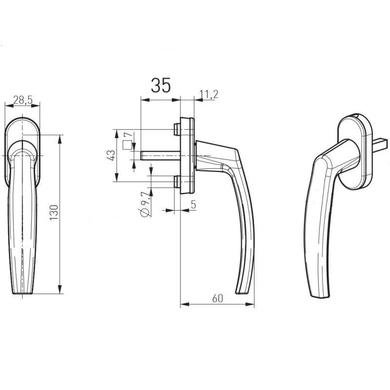 Klamka okienna Glory Biała, 10390163545 - 2