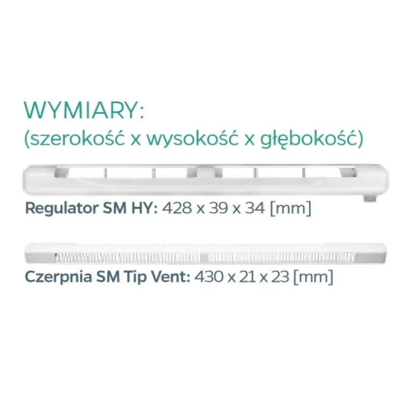 Nawiewnik SM HY Higrosterowany okienny biały, 10502206 - 2