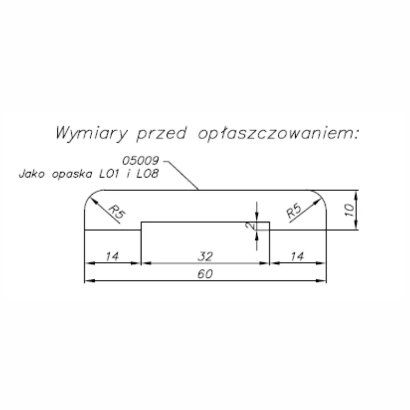 Opaska maskująca ościeżnica stała 60mm, 100006500 - 2