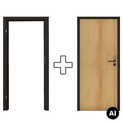 Komplet Drzwi + Ościeżnica regulowana Invado Loft lewe 80 cm bezprzylgowe , 100063795