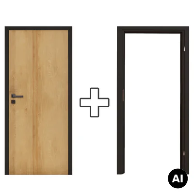 Komplet Drzwi + Ościeżnica regulowana Invado Loft prawe 80 cm bezprzylgowe , 100063796