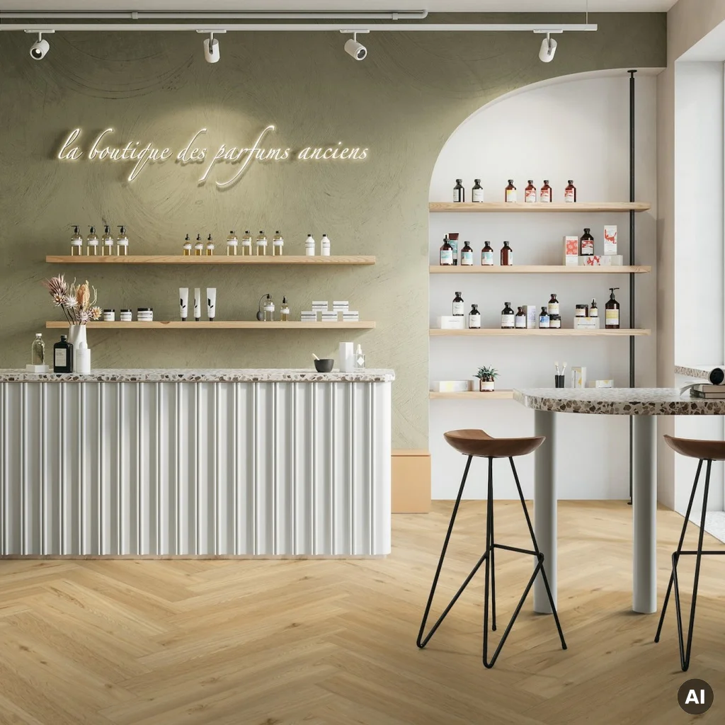 Panele winylowe SPC LVT Ballerina Herringbone 6 mm Klasa 33, 37970347, Panele winylowe, Creation 55 Rigid Acoustic Herringbone 19 dB, Gerflor