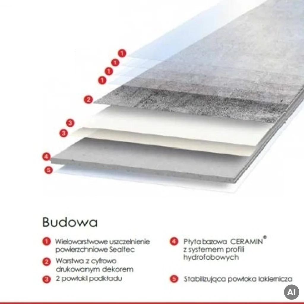 Panele winylowe LVT Lambrusco Mouse Grey Beton szary 51009 3.2 mm Klasa 34 TAK, Podłoga winylowa, Ceramin, Classen